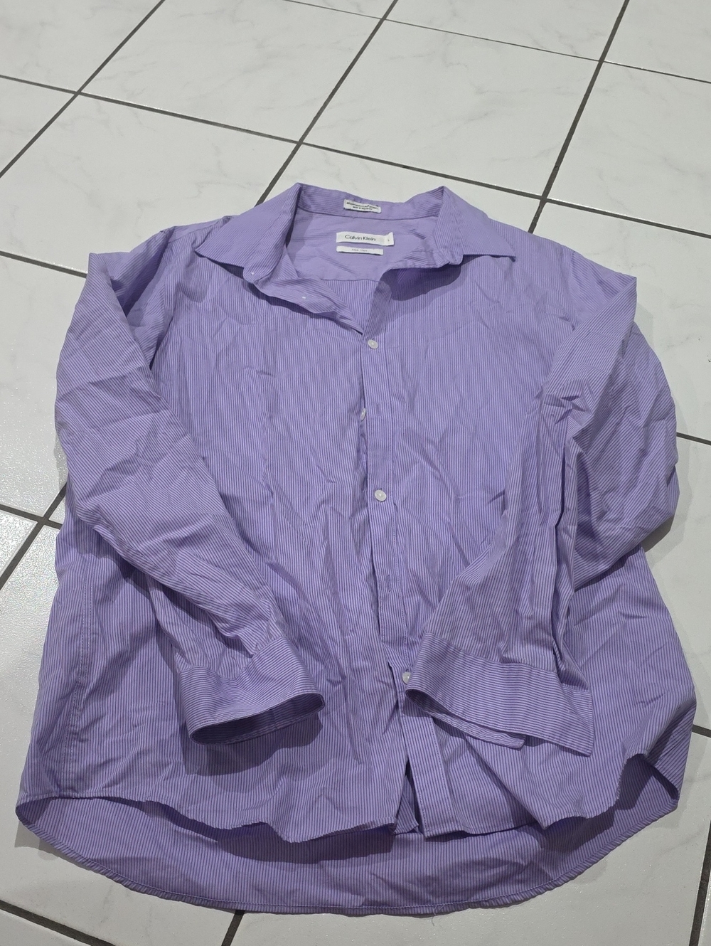 Calvin Klein Lavender/purple Pinstripe Dress Shirt